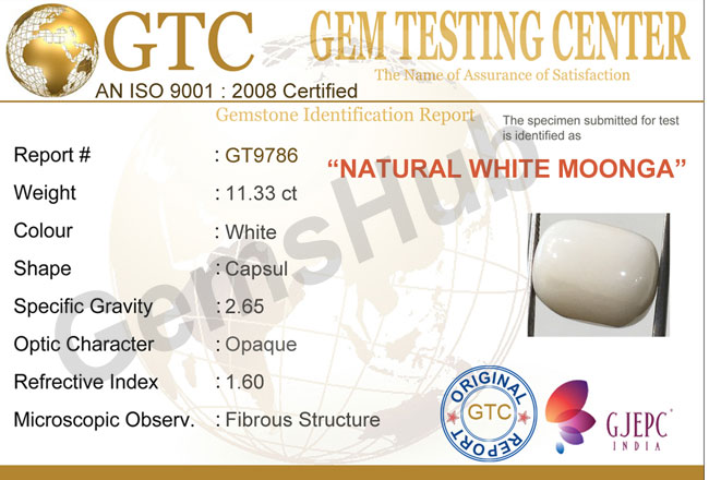 12.50 ratti/11.33 ct Natural Certified  White Coral/सफ़ेद मूंगा